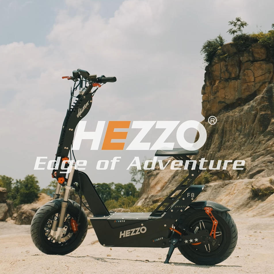 HEZZO F8 Escooter 72V 10000W Powerful 16Inch Electric Scooter 62Mph 50Ah 21700 93Miles Foldable Offroad Scooter With Seat