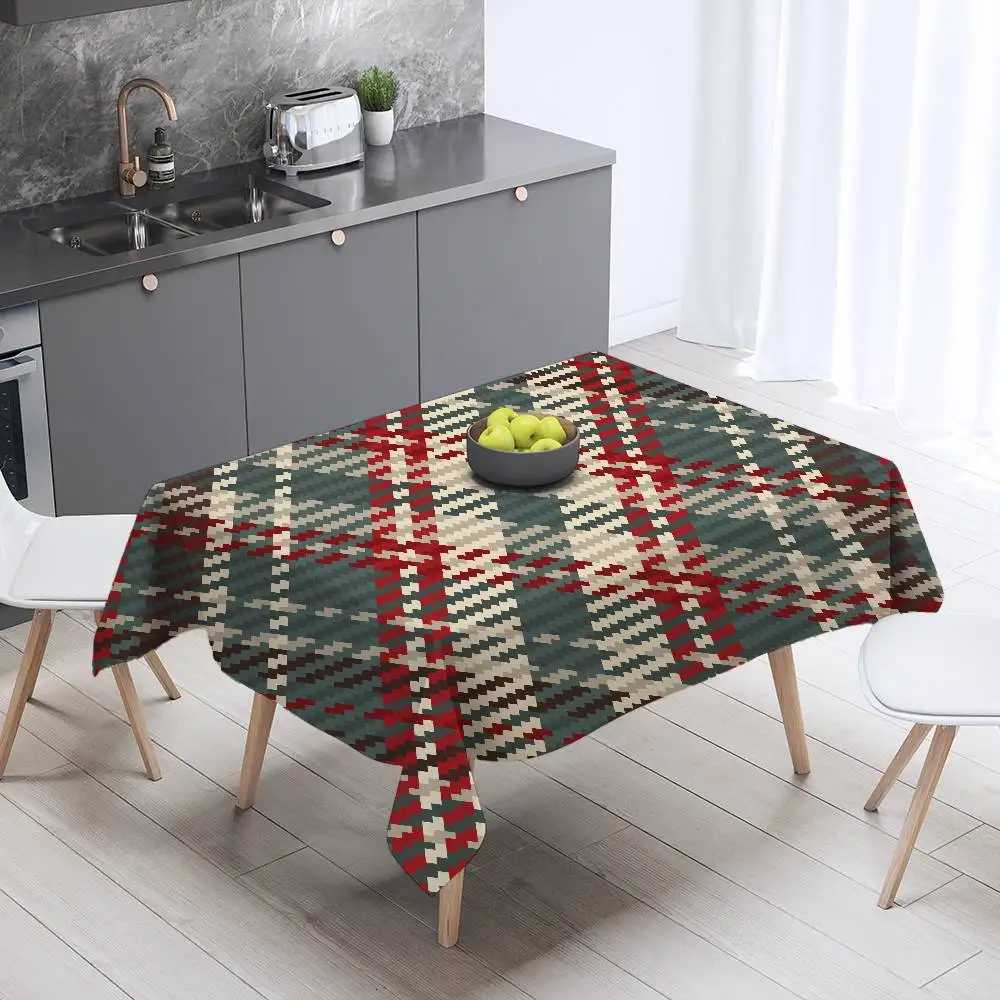 Tartan Print Tablecloth - Cute Design For Home Kitchens Dining Rooms Patios H251211