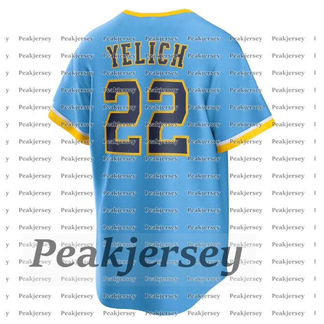 Custom Christian Yelich Men Women Youth Baseball 11 Jackson Chourio 10 Sal Frelick Willy Adames Luis Urias Contreras Rowdy Corbin Burnes Yount Jersey