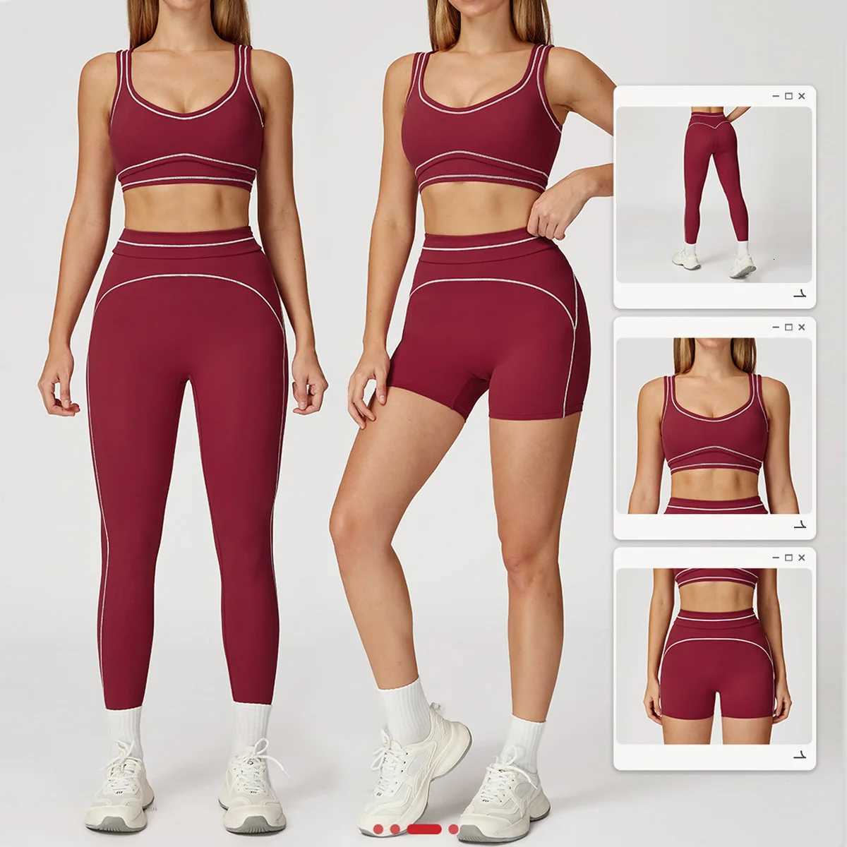 2 Piece Yoga Clothes Women Tracksuit Athletic Wear Fitness Suit Gym Workout Push Up Clothes Sports Bra Leggings SuitT251211
