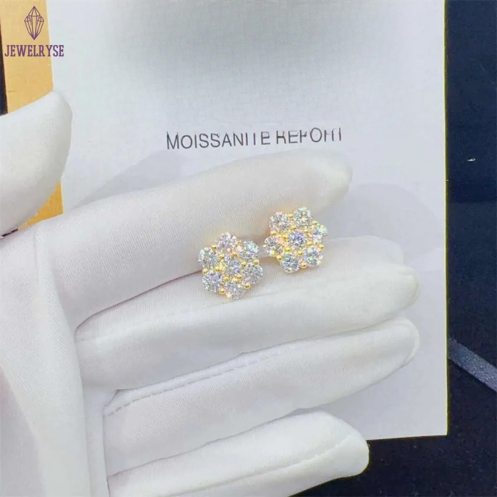 Zuanfa Top Selg Pass Dia Tester Fine Jewelry Sier 8mm 12mm wer Vvs Moissanite Stud Earrings