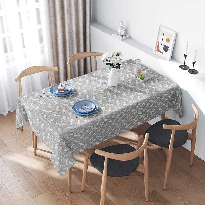 Waterproof Tablecloth Vintage Floral Dining Table Cover Rustic Farmhouse Kitchen Table Decor Washable Rectangle Table Linens H251211