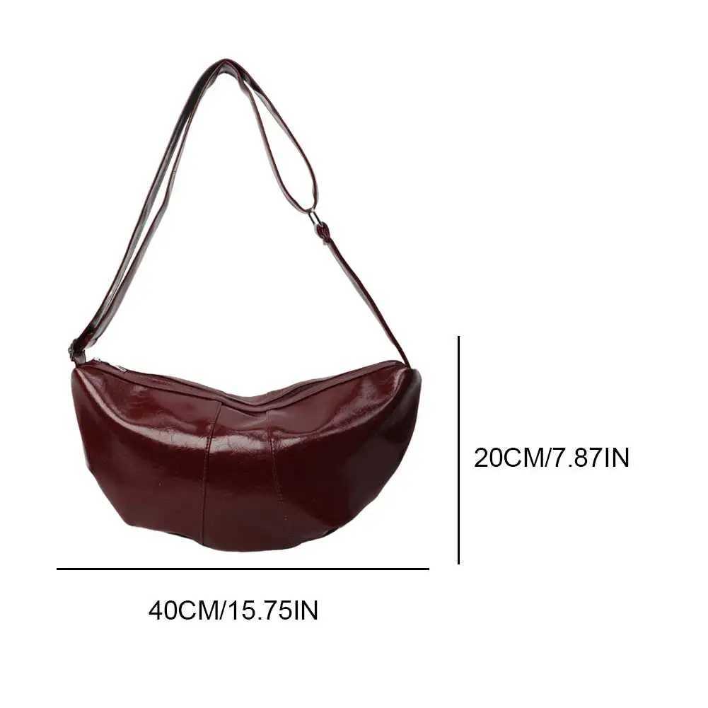 Leather PU Crescent Bag Wen Small Crossbody Bags Casual Shoder Dumpling Half Mo Bag Sahel Purse Cmute Bag Y251211