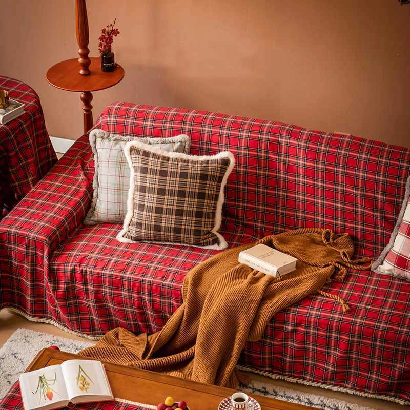 Christmas Red Green Grid Tablecloth Rectangle Dinner Table Cloth INS-style Restaurant Table Cover Christmas New Year Party Decor H251211