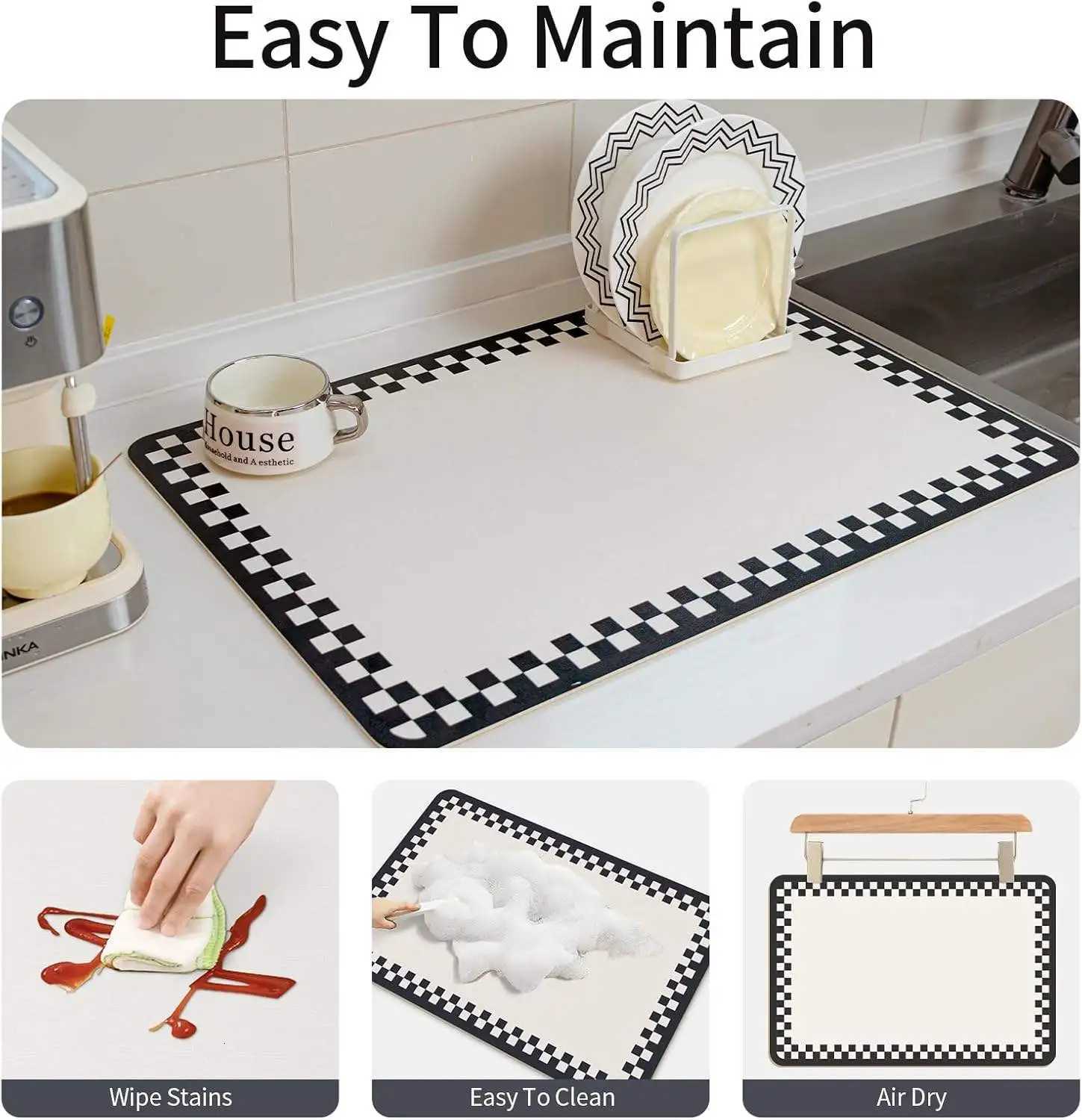 Vintage Polka Dot PU Leather Table Mat Heat-Resistant Waterproof Pad for Dining Table Kitchen Countertop Coffee Table Use H251211