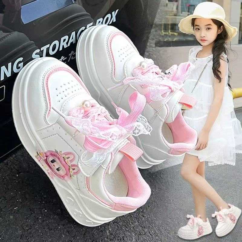 Labbub Girl's Shoes - 2025 New Fall Children's White Sneakers with Soft Bottoms for Leisure and Sports - Girls' StyleX251202