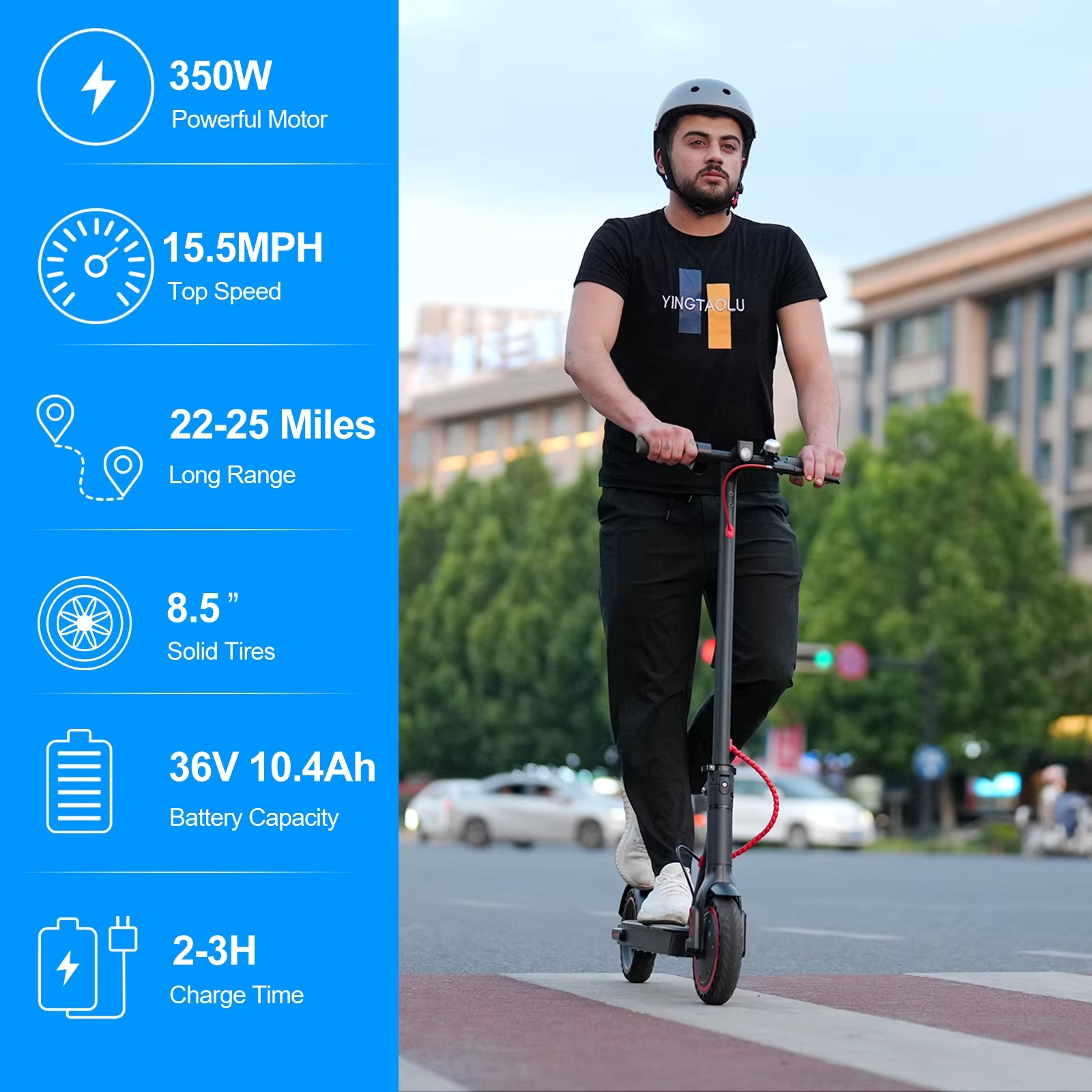 8.5Inch Escooter 36V 350W 25 KM/H 10.4AH Lithium Battery HS-04PRO Smart Foldable Electric Kick Scooter with EU/US/UK Warehouse