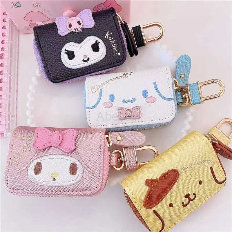 Sanrio Kawaii cartoon character Hello Kitty My Melody Kuromi Cinnamoroll Car key bag Cute storage bag pendant Holiday gift Wholesale H251211