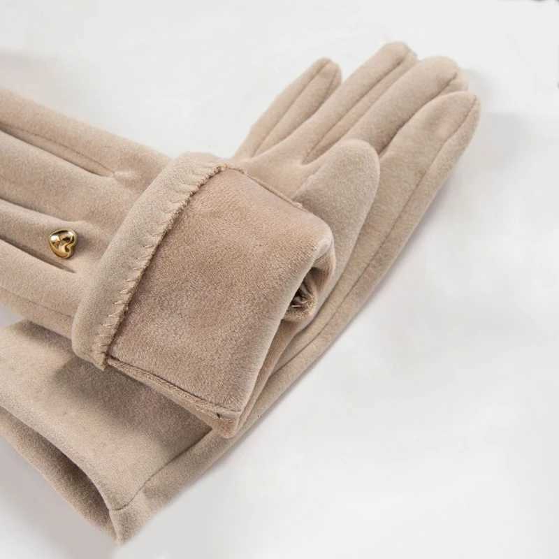 Women Luxury Elegant Style Fashion Gloves Keep Warm Fingertips Clamshell Soft Plush Driving Riding Cute Lovely Sweety Windproof Y251211
