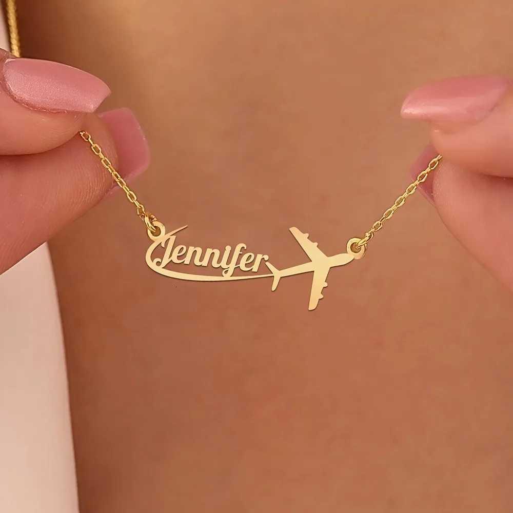 Custom Personalization Stainless Steel Aircraft Name Necklace Pendant With Airplane Jewelry The Ideal Gift Mothers Day Gift M251211