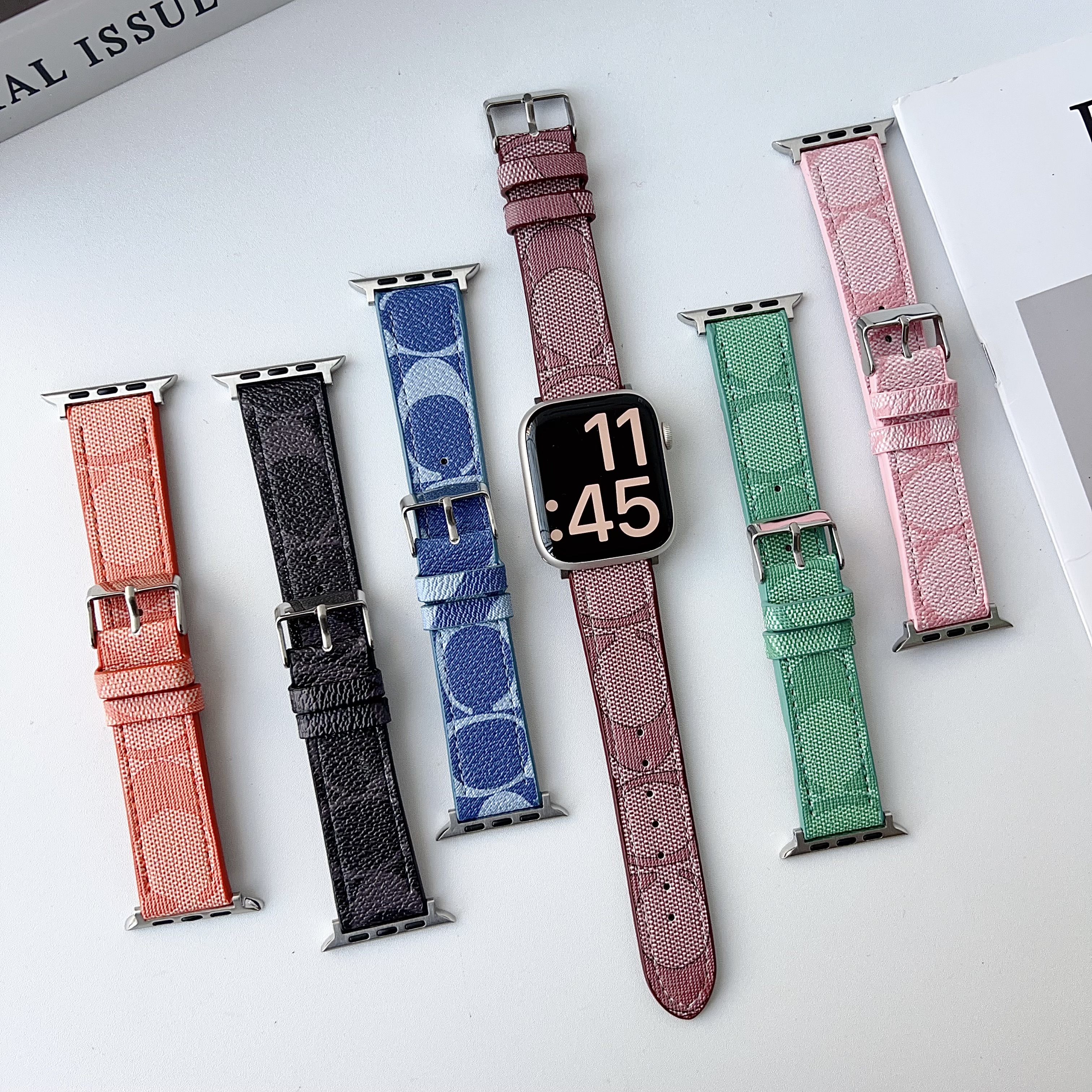 Band Designer Straps for Apple Watch Series 10 9 8 7 6 5 4 3 SE Ultra 2 Bands 49mm 38mm 40mm 41mm 44 MM 45mm 42mm 46MM High Qualitiy iWatch band