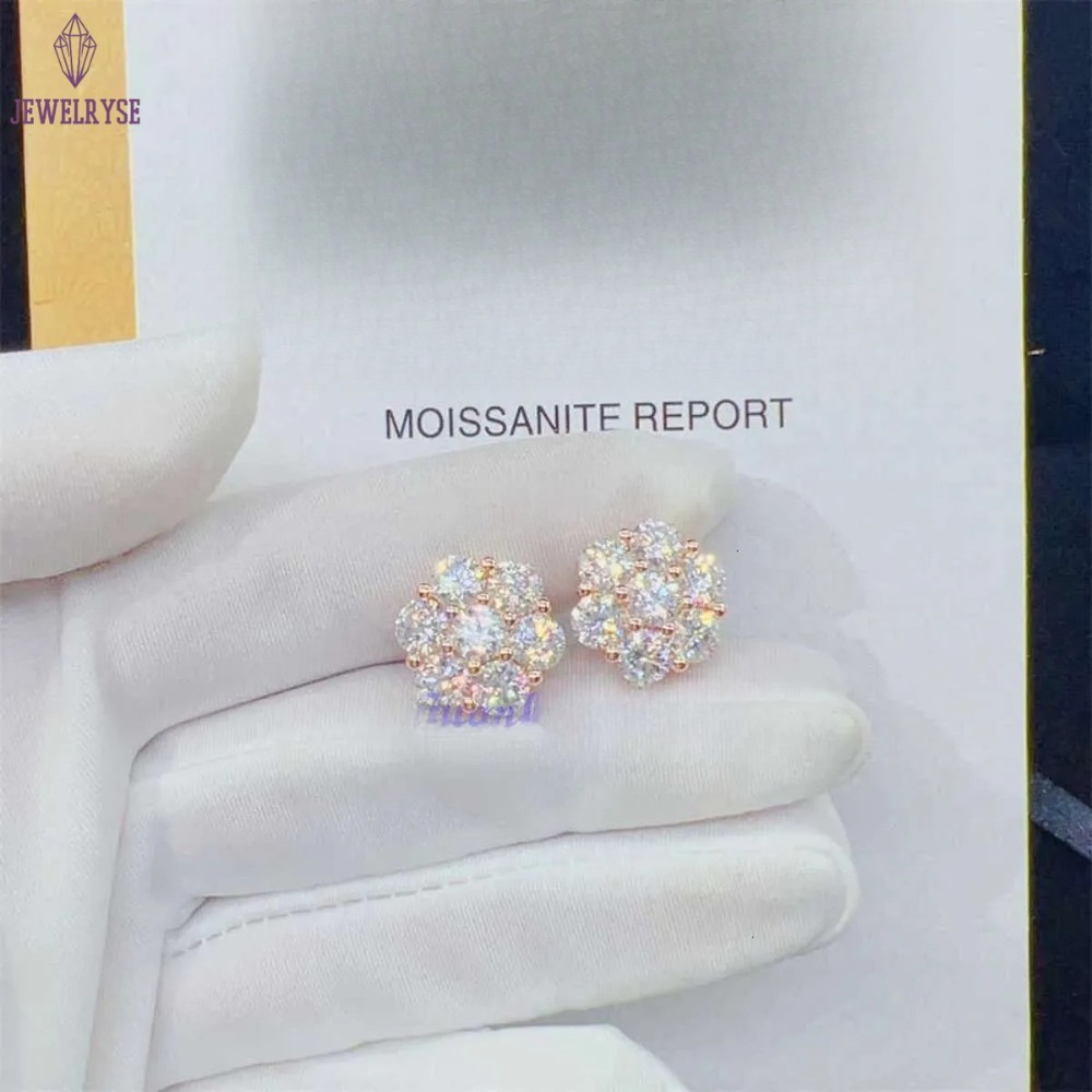 Zuanfa Top Selg Pass Dia Tester Fine Jewelry Sier 8mm 12mm wer Vvs Moissanite Stud Earrings