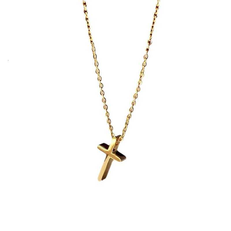 Stainless Steel Cross Necklac Gold Color Necklace for Women Men Exquisite Chain Necklaces Birthday Present Jewelry Accessories M251211
