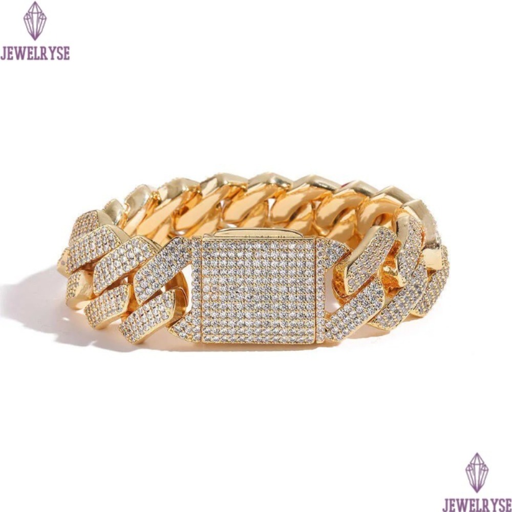 necklace moissanite chain KIBO Hip Hop Jewelry desiger fashion bracelets Sier VVS baguette diamond cuban chain bracelet men and women gift