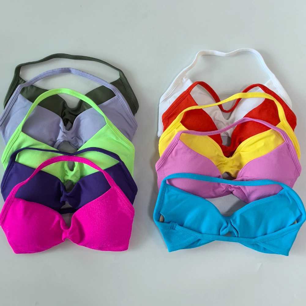 NO 2PCS Gym Set Women Strappy Yoga Bra Top High Waist Workout Scrunch Shorts Sports Suit Seamless Yoga Set Fitness ClothesT251211