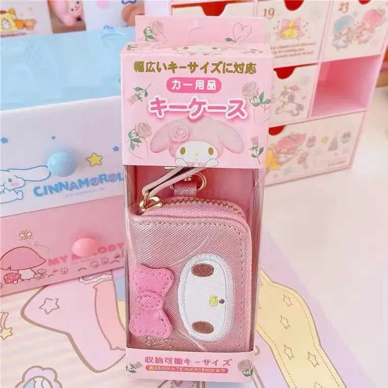 Sanrio Kawaii cartoon character Hello Kitty My Melody Kuromi Cinnamoroll Car key bag Cute storage bag pendant Holiday gift Wholesale H251211