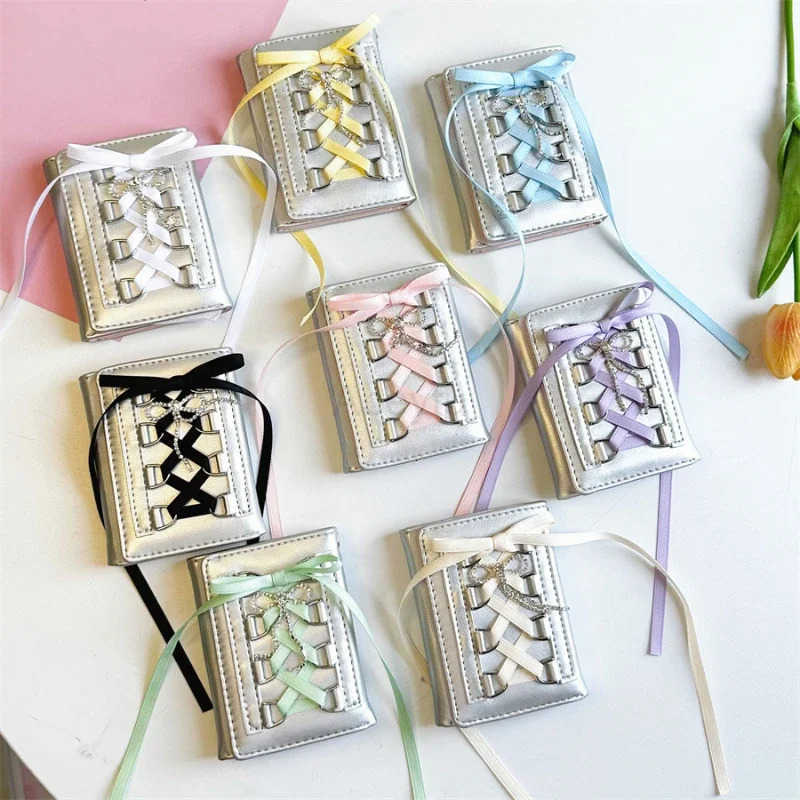 Sanrio Silver Sweet Wallets for Women Y2k Strap-on Designer Original Fashion Short Coin Purse Korean Style Casual New Cute Wallet Purse H251211