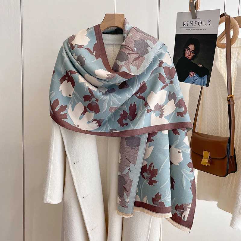Winter Womens Scarf Luxury Design Double sided Cashmere Feel Scarf Warm Scarf Shawl Y251211
