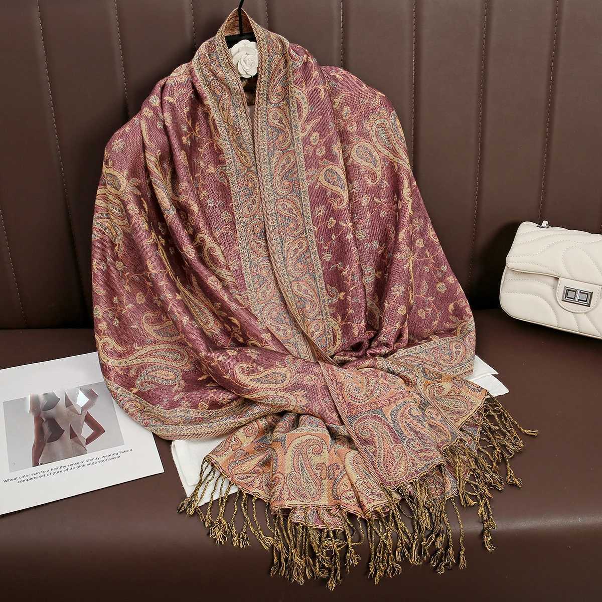 Luxury Brand Autumn Cashmere Pashmina Shawl Lady Wrap Warm Winter Scarves Design Print Female Foulard Cotton Stoles Scarf 2023 Y251211