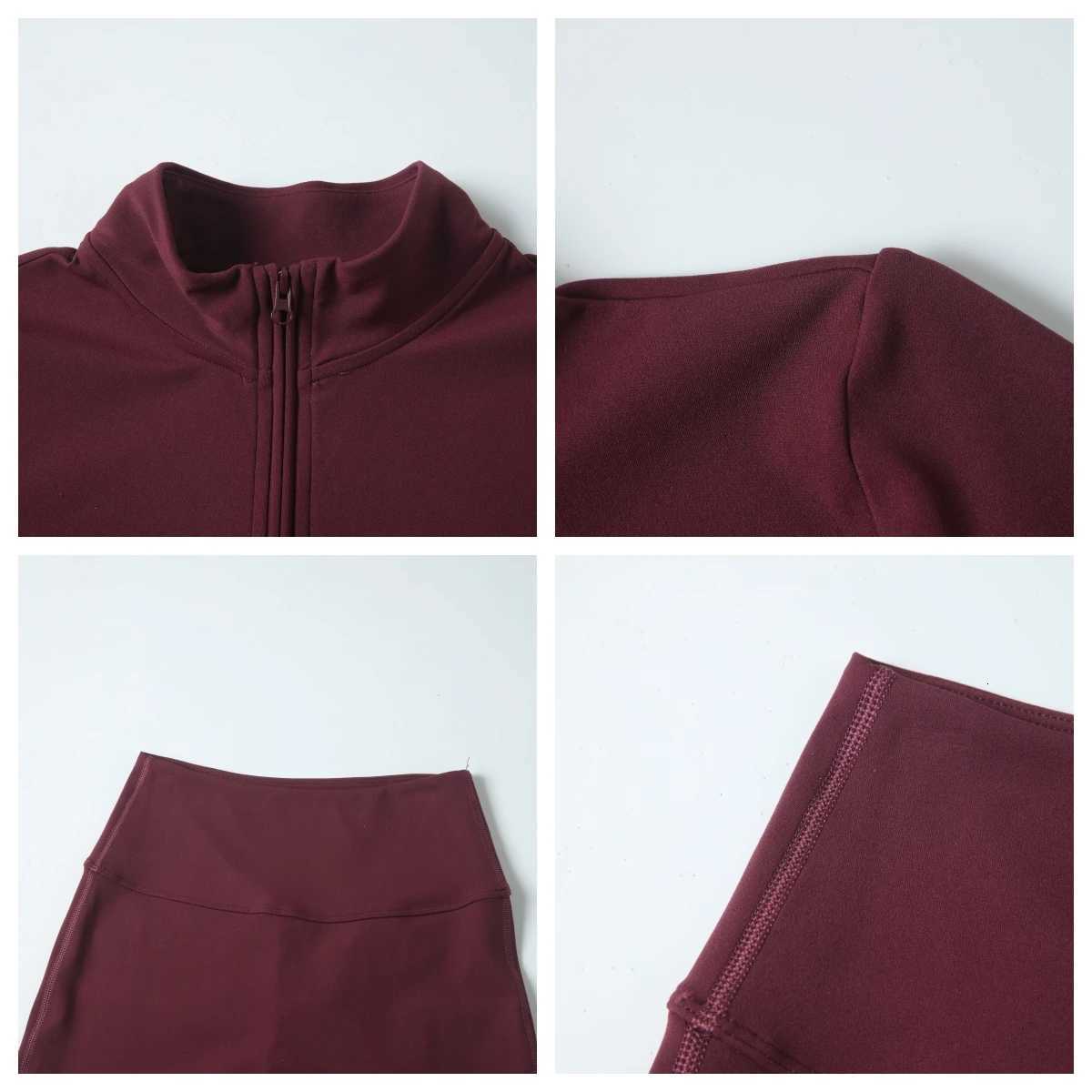 Ctenkevet New Women High Waist Yoga Set Two-Piece Gym Half Zipper Top Sports Suit Female Workout Flared Pants Sport OutfitT251211