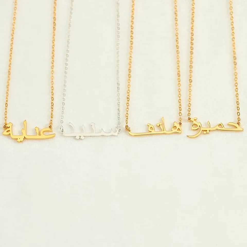 Customized Arabic Name Custom Necklaces for Women Personalized Stainless Steel Gold Chain Choker Islamic Necklace Jewelry Gift M251211