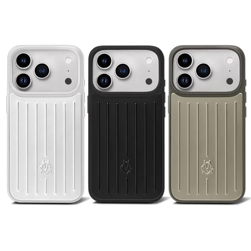 Top quality Suitcase Designer Fashion 2025 NEWEST Phone Case for Apple iPhone 17 Pro Max 16 15 14 13 Aluminum Alloy MagSafe Weave Back Cover Coque Funda Titanium