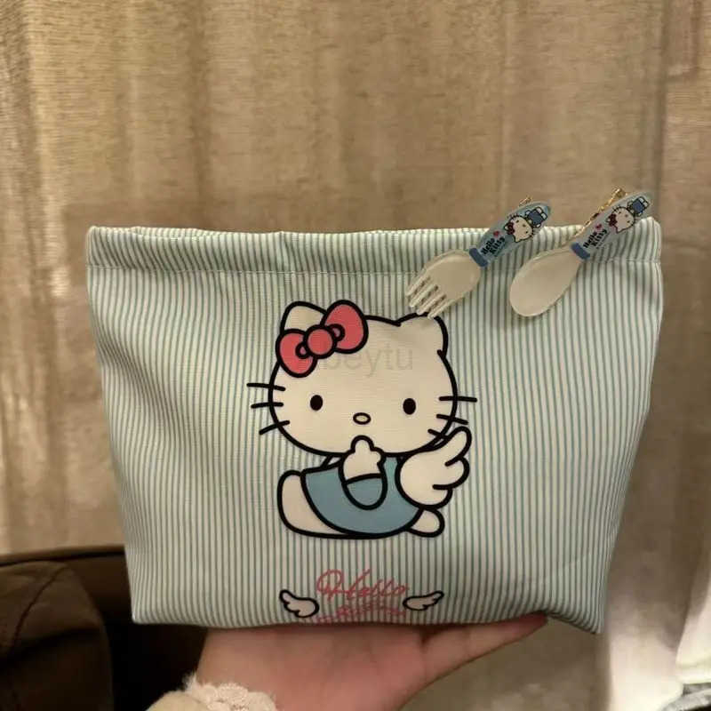 Sanrio Cute Hello Kitty Girl Cosmetic Bag Kawaii High-capacity Portable Travel Zipper Storage Bag Cute Earphone Bag Coin Purse H251211