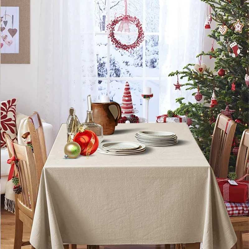 Christmas Plain Texture Tablecloth Suitable for Living Room Dining Room Party Home Decoration 1PC H251211