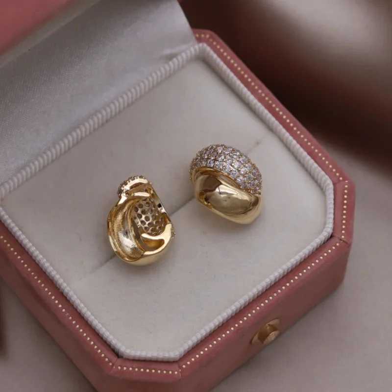 French new design fashion jewelry 18K gold plated cross-zircon earrings elegant wens daily work accories Y251210