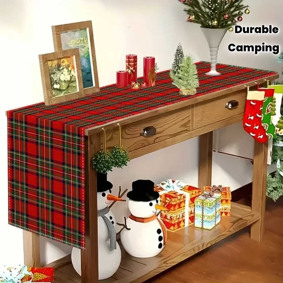 Christmas Table Runner - Minimst Style with Pine Tree Pattern Smooth Texture High-Quty Polyester Perfect for Holiday De H251211