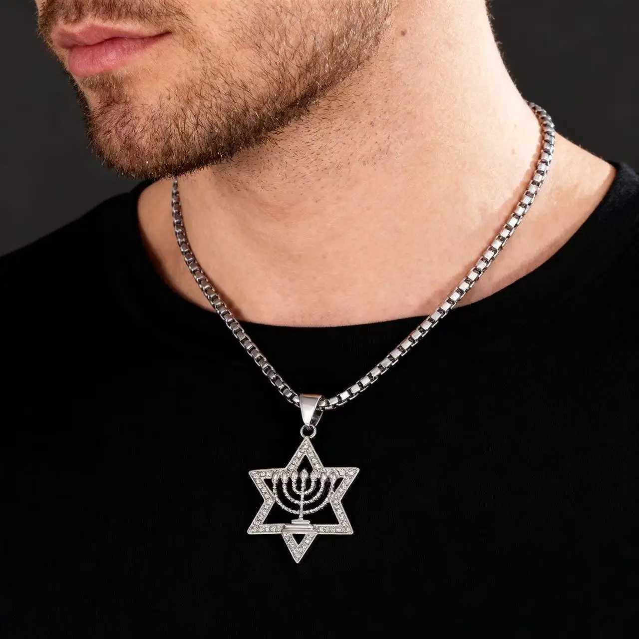 YQ Luxury Star of David Pendant Necklace For Men Women Middle Eastern Fashion Jewelry Accessories M251211