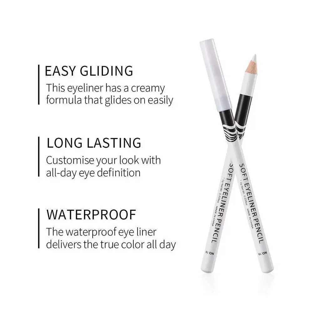 3pcs Fast Drying Matte White Eyeliner Pencil Smooth Waterproof Eyeliner Pen Long Lasting Eyelid Cosmetic Eyes Makeup Tools H260328
