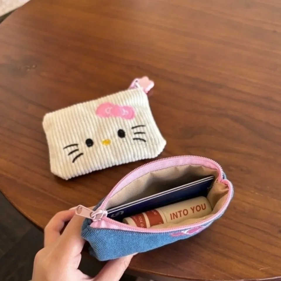 Sanrio New Hello Kitty Cute Coin Purse - Kawaii Small Storage Bag Cartoon Zipper Pouch for Girls Cash Cards H251211