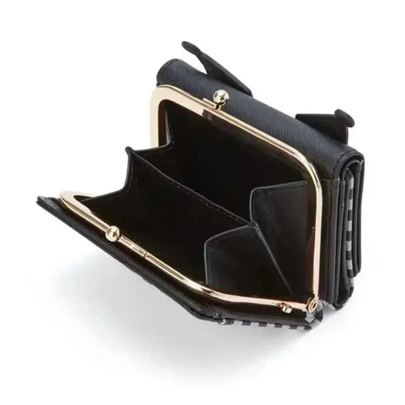 Sanrio MINISO Hello Kitty Kawaii Womens Bag Purse Kuromi Cartoon Leather Girls Wallet Folding Light Card Bag Shopping H251211