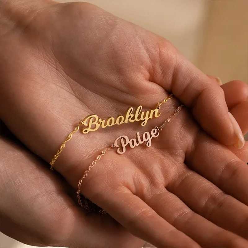 Custom Name Water Wave Chain Necklace for Women Personalized Gold Stainless Steel Necklace Women Jewelry Gift Valentines Day M251211