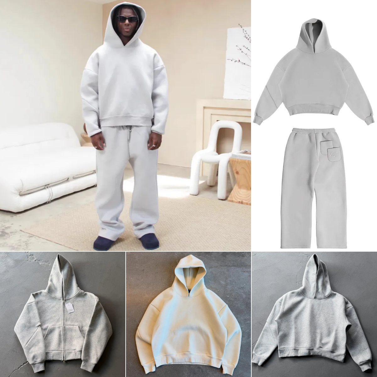 Designer Men's Tracksuits Casual Streetwear Y2K Men's Sweatpants High Street Gothic Solid Color Sweatshirt Suit Punk Harajuku Vintage Hip Hop Rock Pocket S-XL