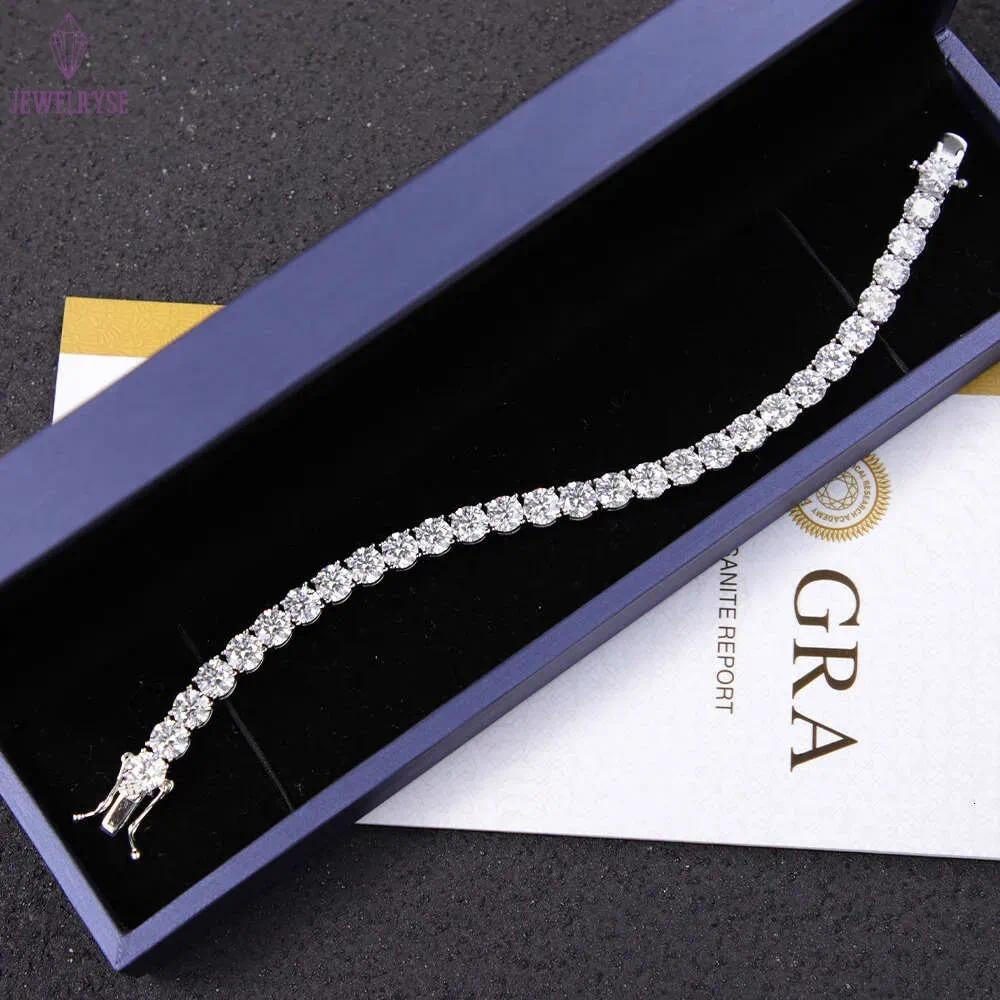 Moissanite Tennis Chain Fashion Jewelry Men Bracelet Diamond 5mm 6.5mm Sier Gold Plated Fine Jewelry Bracelet VVS Moissanite Tennis Chain for Men Wome