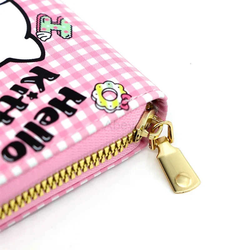 Sanrio Cute Wallet Hello Kitty Coin Purse Kawaii Leather Card Holder Women Pu Casual Money Card Bag Kids Birthday Gift for Girls H251211