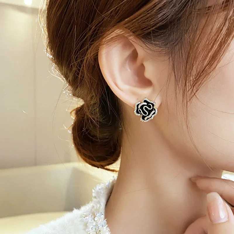 2025 New Luxury Micro Set Zircon Black lia wer Earrings for Wens Korean Fashion Jewelry Party Exquisite Accories Y251210