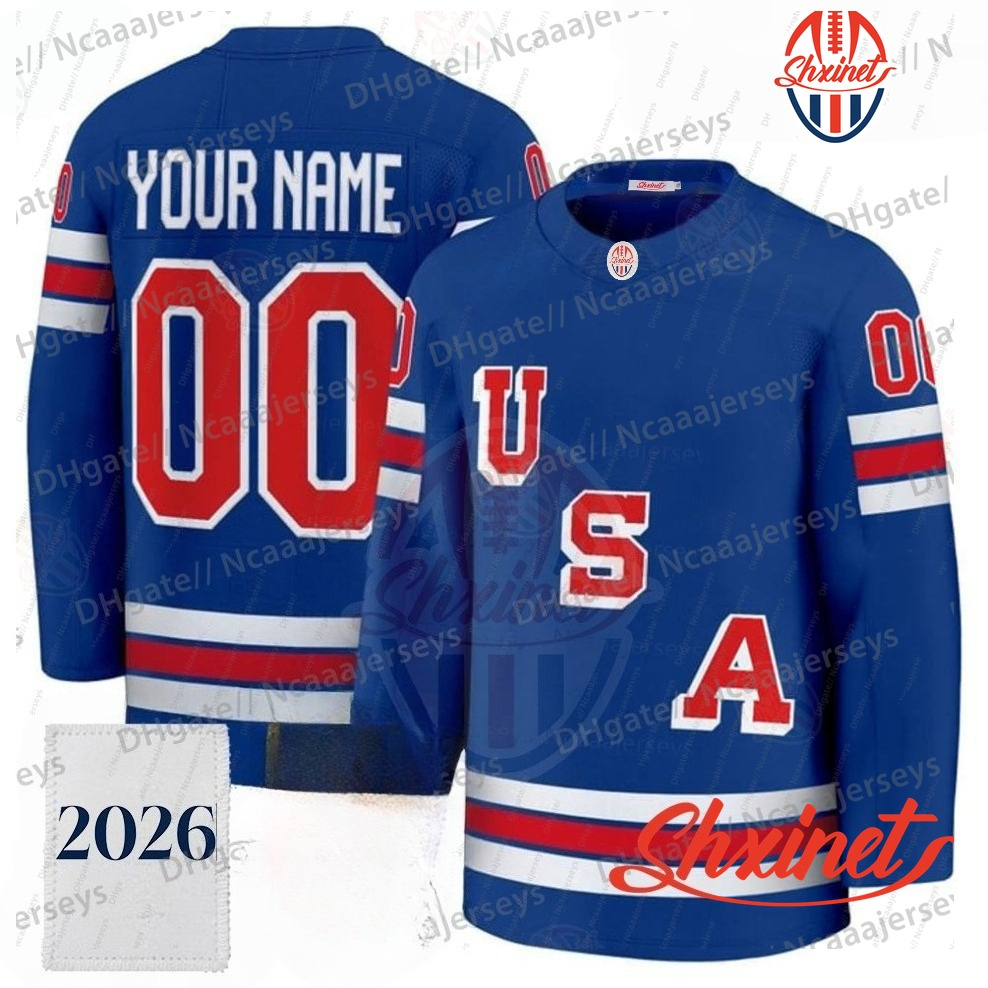 Team USA 2026 Winter Olympices Hockey Jersey J.T. Miller Matthew Hughes Jason Robertson McAvoy Thompson Jack Eichel Embroidered Jersey