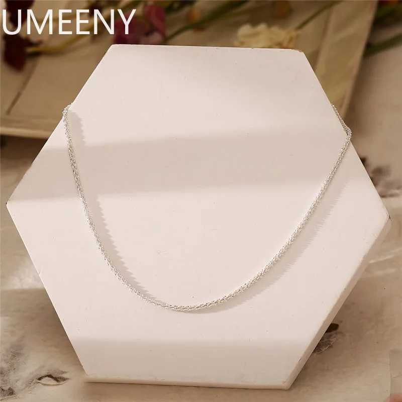 New S925 Sterling Silver Necklace 2mm Sparkling Collarbone Sweater Chain High Charm Jewelry Gift Women M251211
