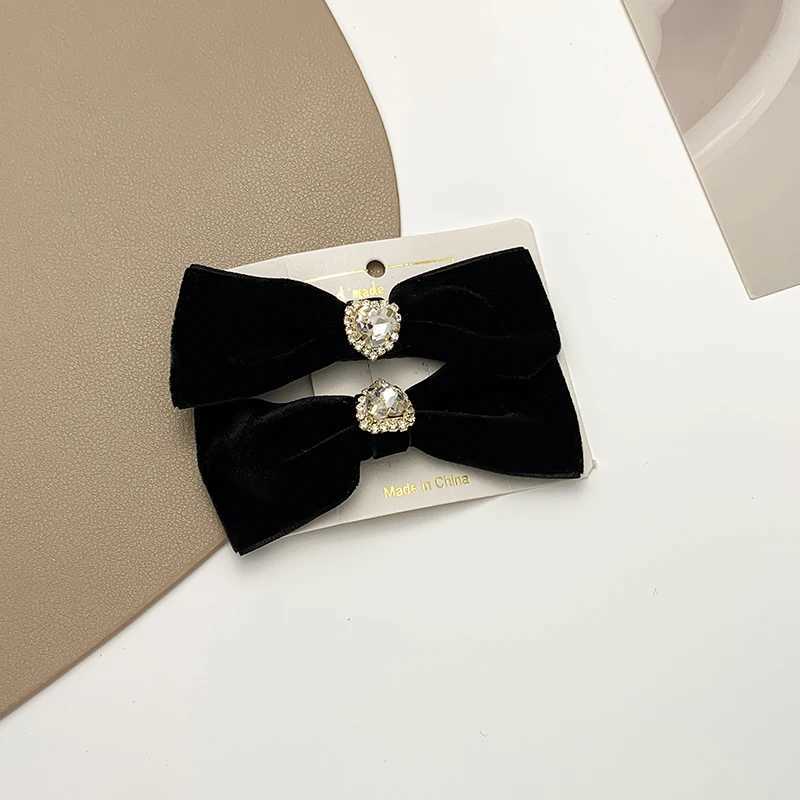 2Pcs Rhinestone Hairpin Girls Cute Bownot Hair Clips Retro Back Side Bangs Hairpin Wens Hair Accories Y251210