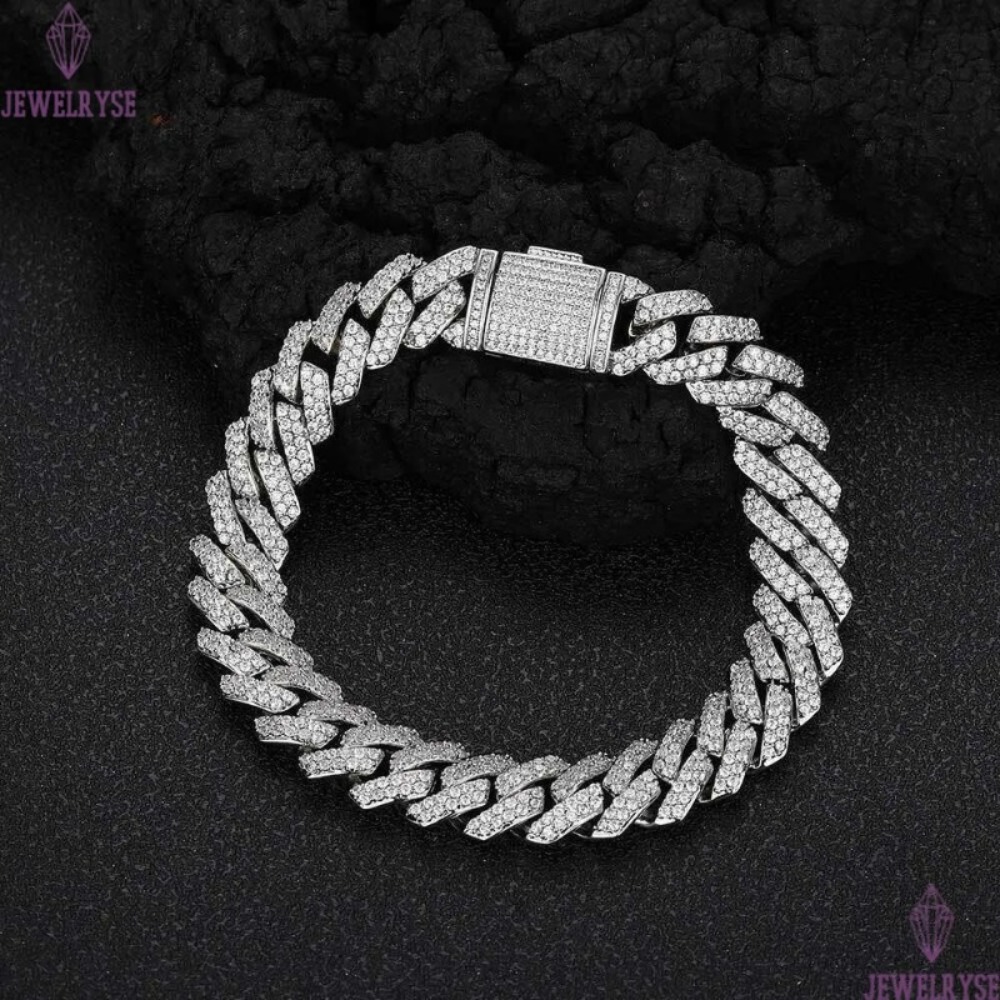 necklace moissanite chain KIBO Hip Hop Jewelry desiger fashion bracelets Sier VVS baguette diamond cuban chain bracelet men and women gift