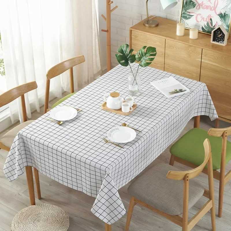 Table Cloth for Home Linen Cotton Plaid Stripe Dining Tablecloth Kitchen Decorative Rectangular Coffee Cuisine Party Table Cover H251211