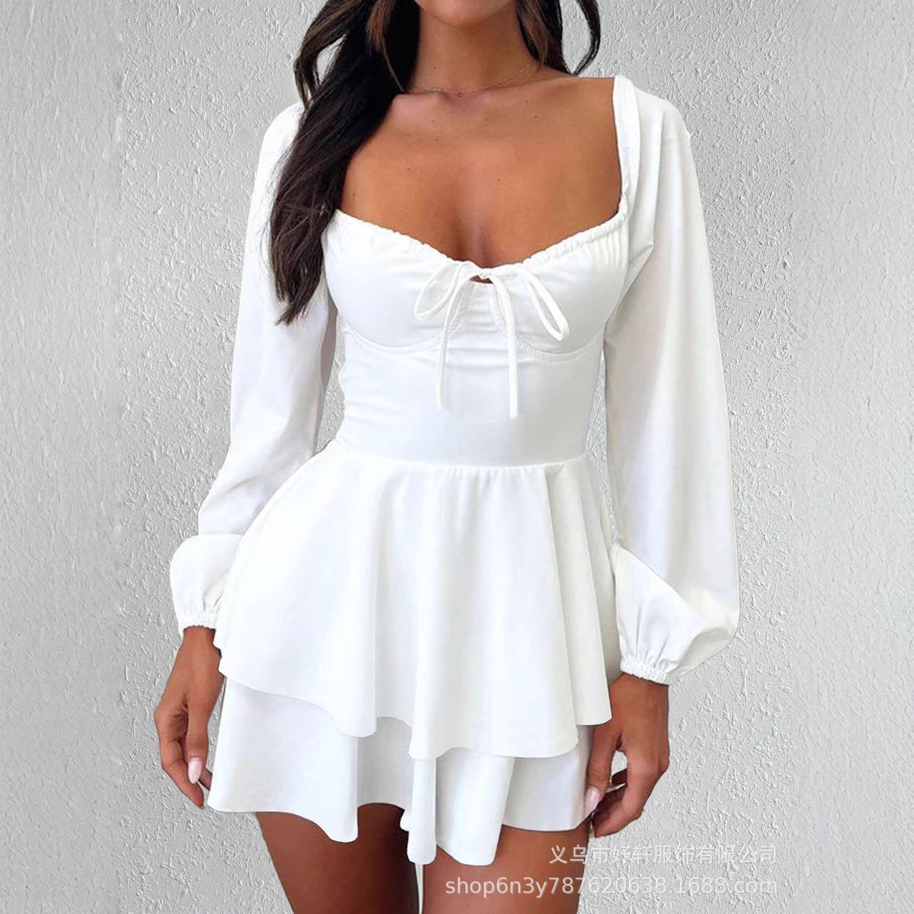 CE12112 European and American style cross-border women's short sleeved dress, foreign trade women's round neck