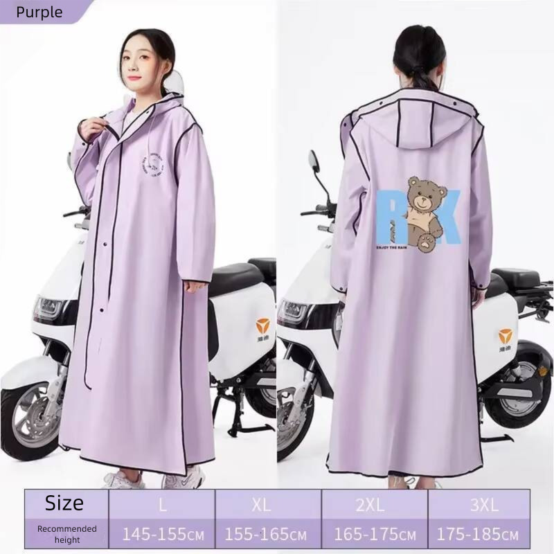 EVA Long Raincoat: Waterproof Zipper Gear for Men Women. Reusable Poncho with Pants, Portable Outdoor Travel Rain Jacket