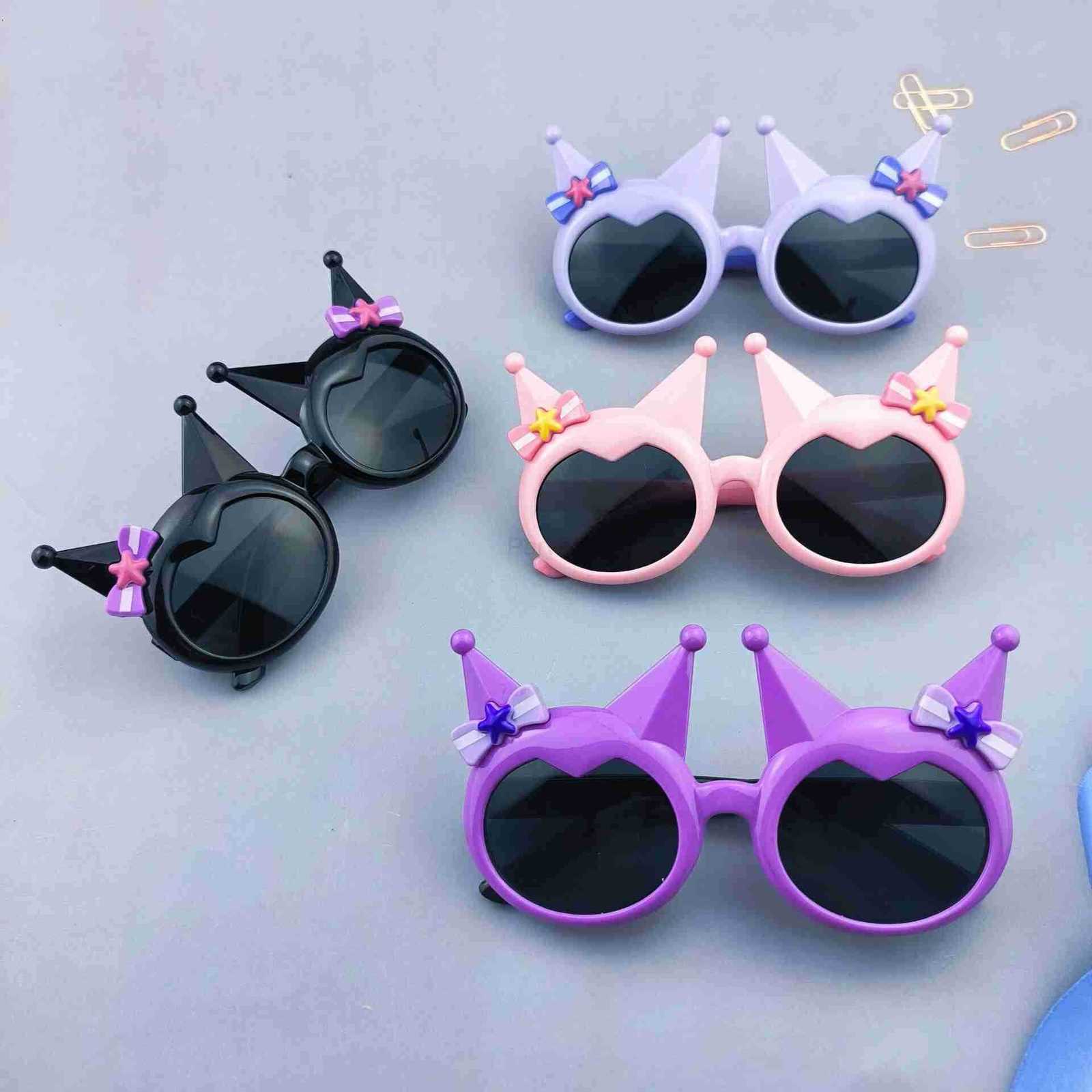 Sanrio Kuromi Childrens Glasses Baby Girl Princess Bow Sunglasses Fashion Girls Boys Runway Spring Outing Cool H2512111 - view 3