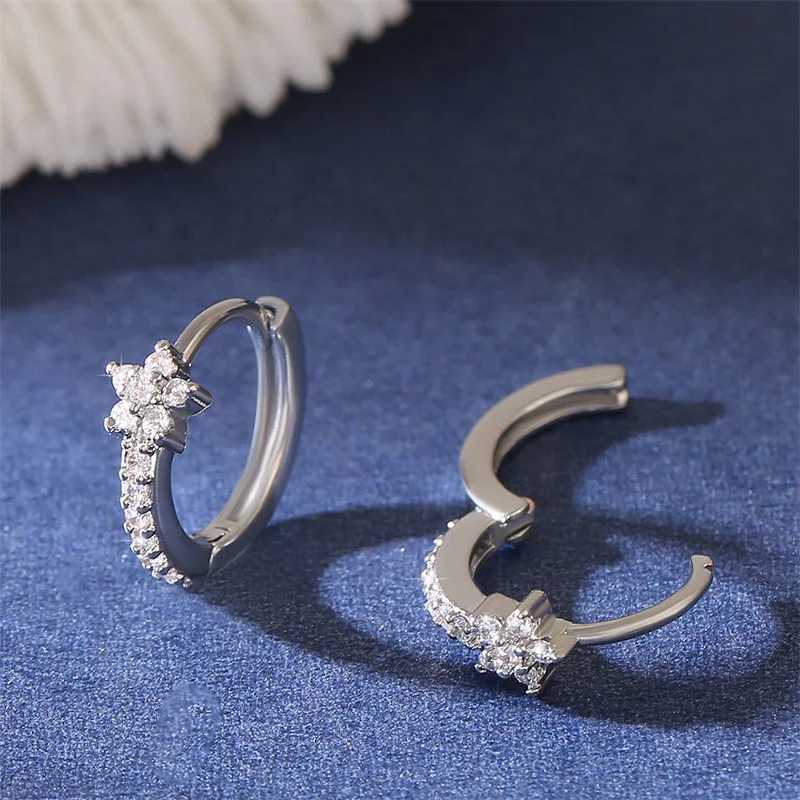 Fashion Stainl Steel Zircon Star Hoops Earrings For Wen Vintage Crystal Zirconia Circle Earrings Punk Unisex Rock Jewelry Y251210