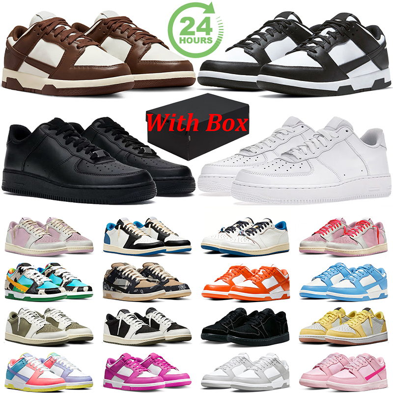 free shipping with box af1s running shoes for men women airforc designer forc 1 triple white sneakers mens trainer black wheat brown pink olive