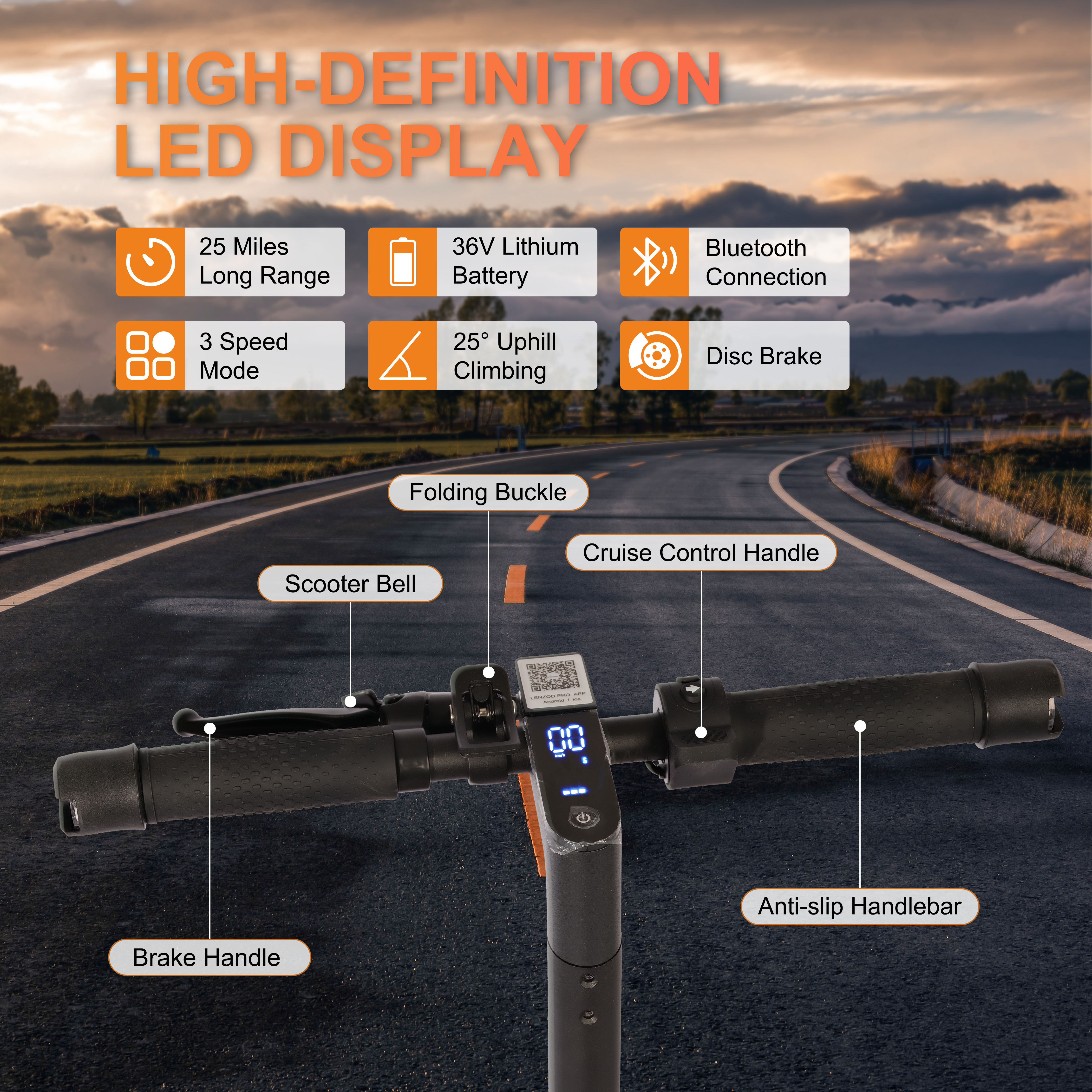High-Speed HEZZO 10Inch Electric Scooter G20 650W E-Moped: 21MPH Top Speed w/ Intelligent Features | 36V 10.4Ah Long Range F/R Dual Suspension